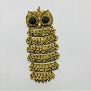 Vintage Goldette Owl Pendant